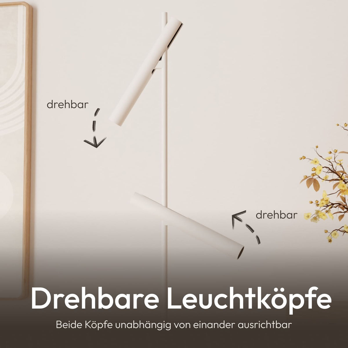Nolo Stehleuchte – drehbare Leuchtköpfe