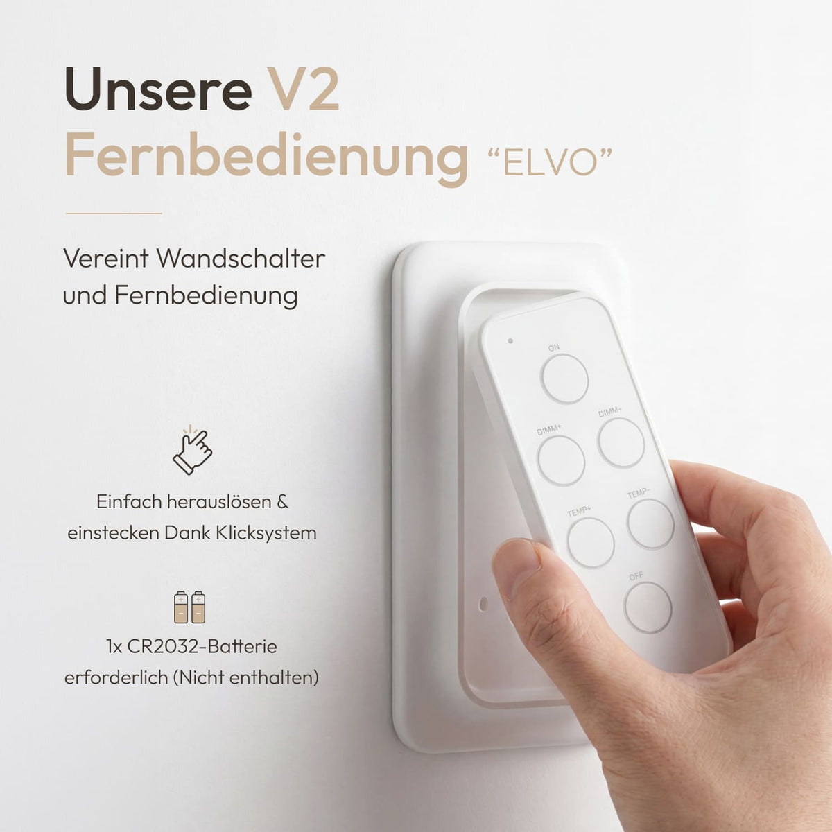 Nolo Stehleuchte – V2 Fernbedienung „Elvo“ mit Wandhalterung